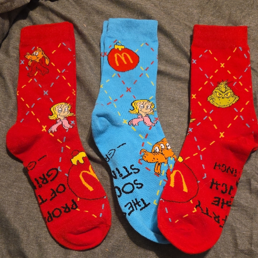 Dr. Seuss Grinch McDonalds Character Socks Set
